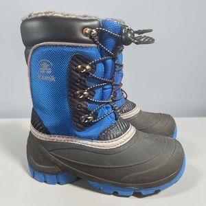 Kamik Snow Boots Size 13 Luke 3 Kids Blue Black Waterproof Insulated Winter